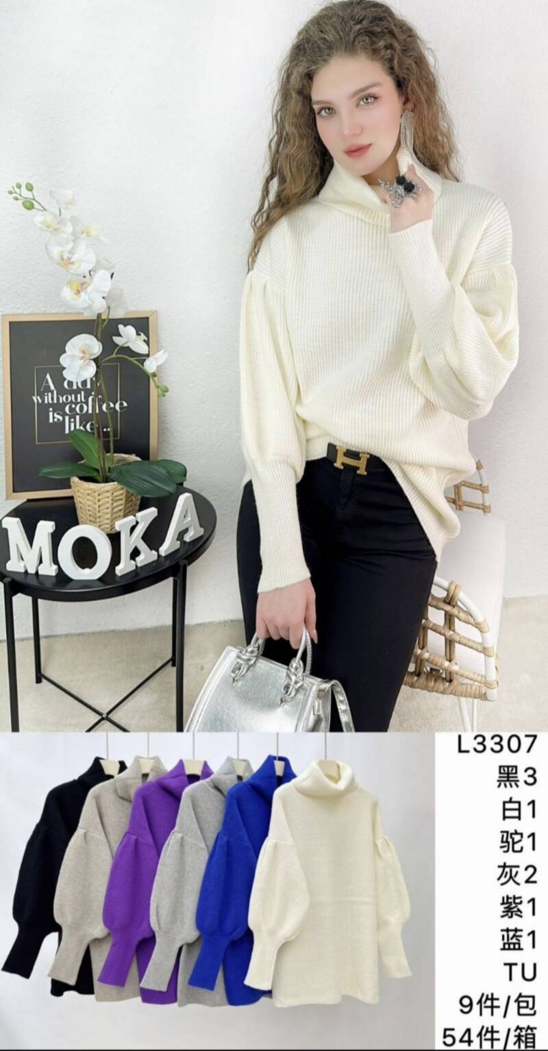 Swetry damskie Roz Standard. Mix kolor. Paczka 9 szt